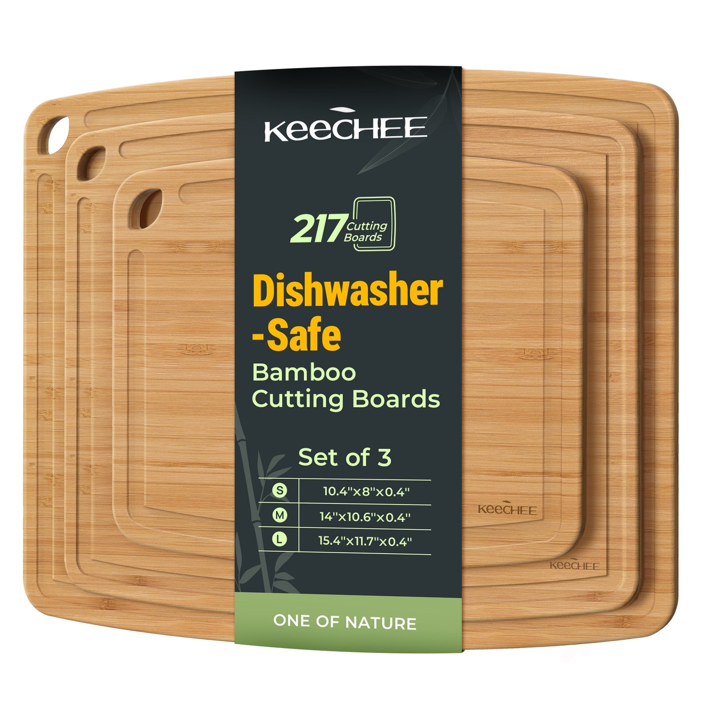 KeeCHEEยฎ Dishwasher Safe Bamboo Cutting Boards