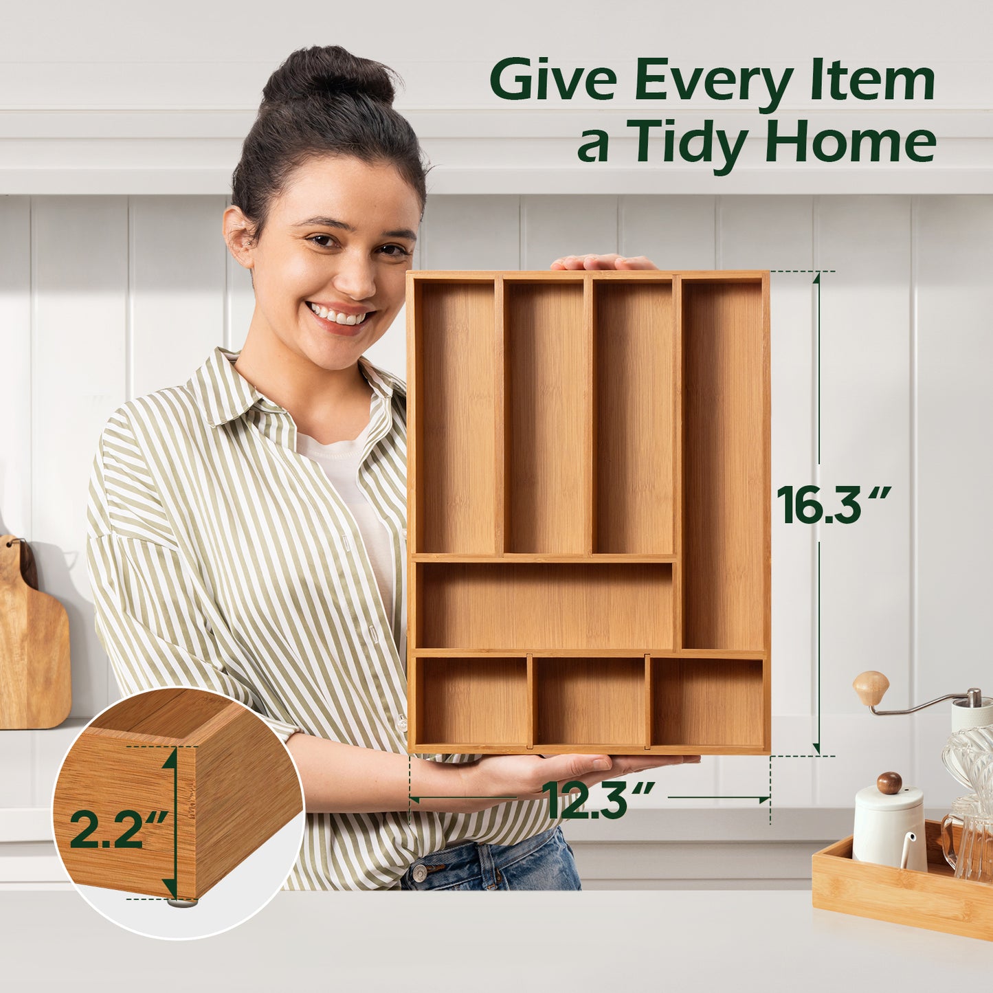 KeeCHEE® 8 Slots Silverware Organizer