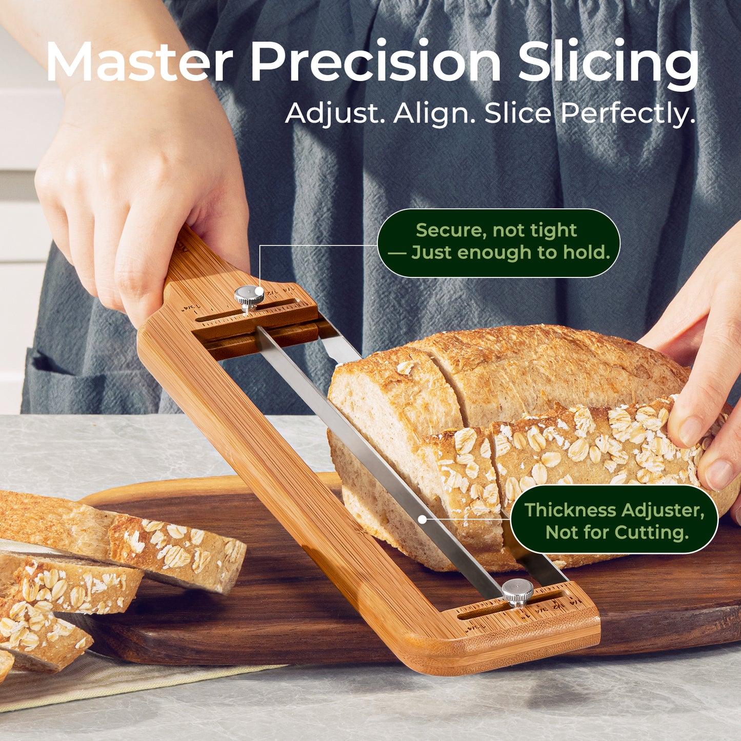 KeeCHEE® verstellbarer Brotschneider für hausgemachtes Brot