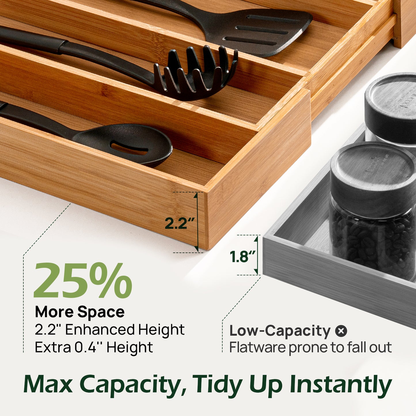 KeeCHEE® 5 Slots Expandable Silverware Organizer