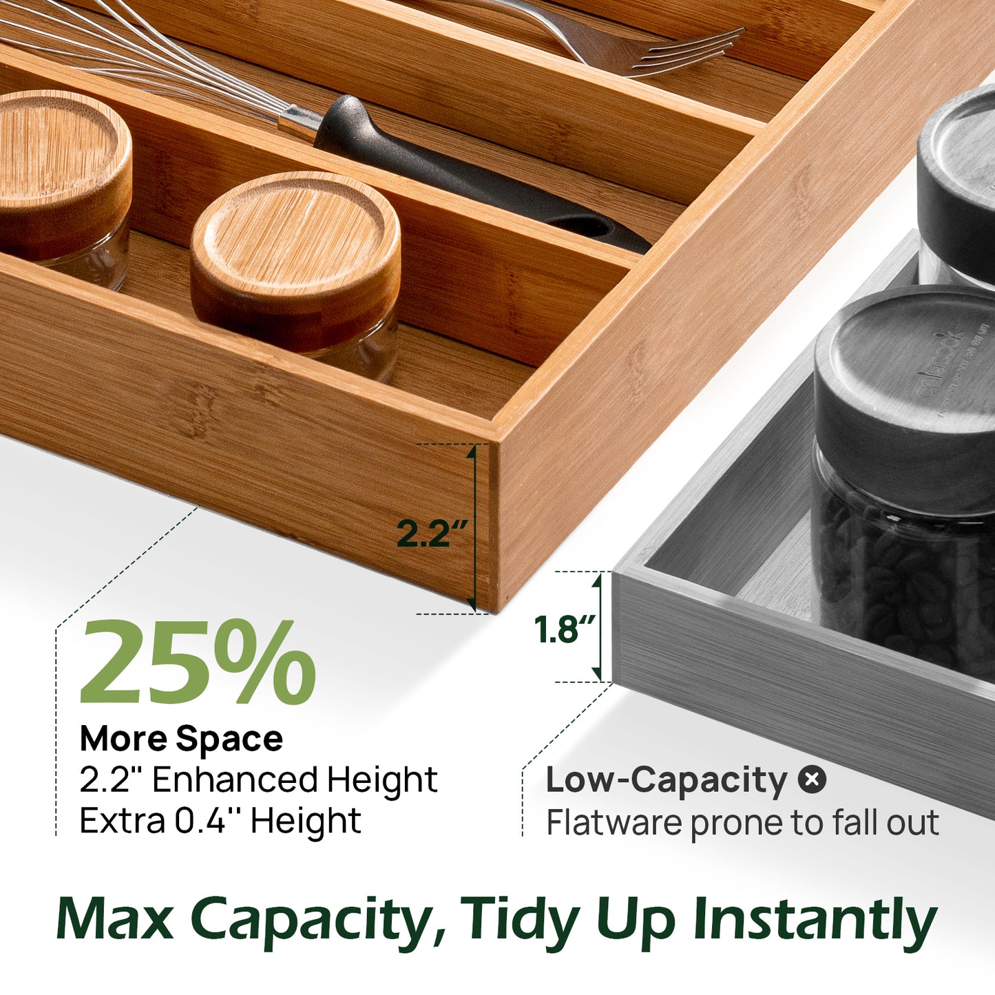 KeeCHEE® 8 Slots Silverware Organizer
