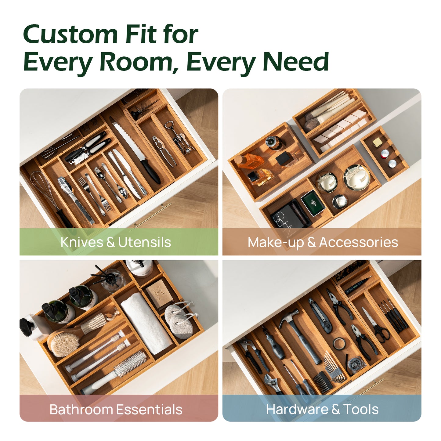 KeeCHEE® 5 Slots Expandable Silverware Organizer