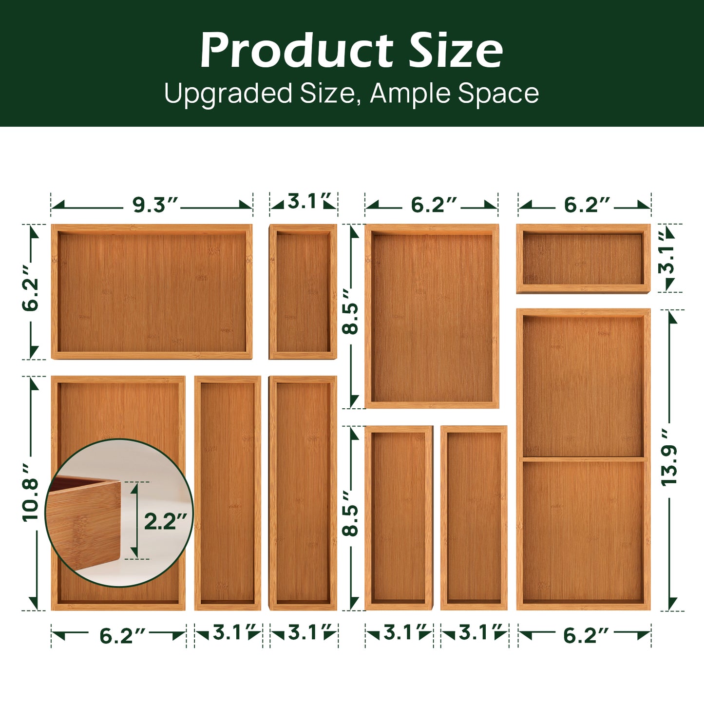 KeeCHEE® 10-Piece Drawer Organizer Set