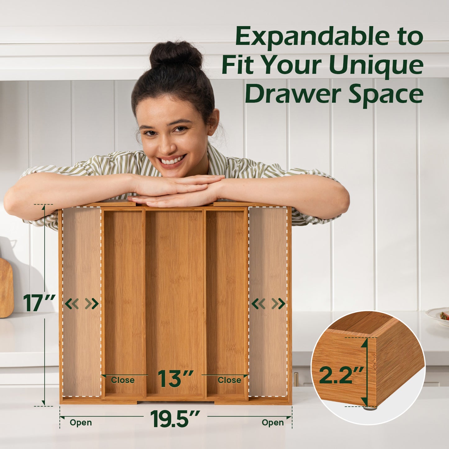 KeeCHEE® 5 Slots Expandable Silverware Organizer