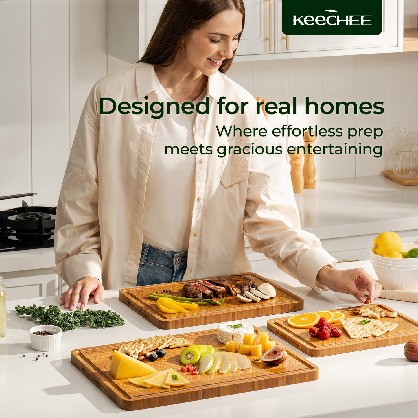 Atelier Collection Bamboo Cutting Board Gift Set of 3