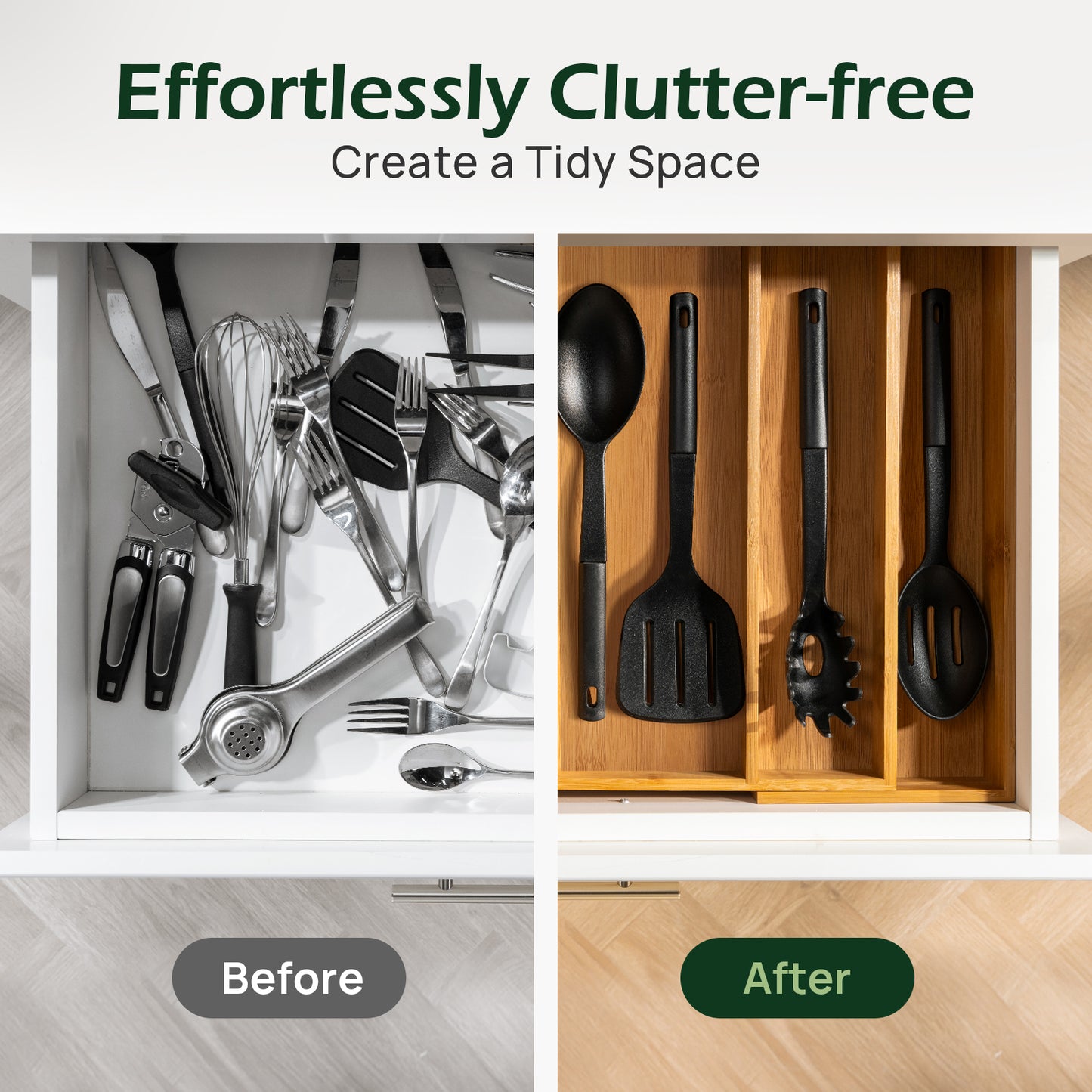 KeeCHEE® 5 Slots Expandable Silverware Organizer