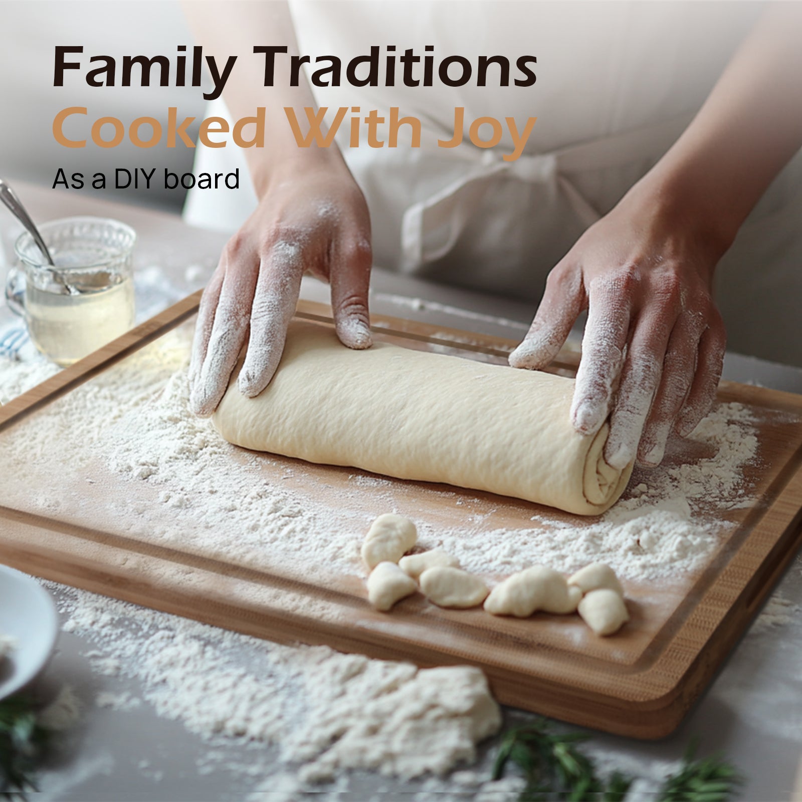 KeeCHEEยฎ Extra Large Natural Bamboo Cutting Board For Kitchen