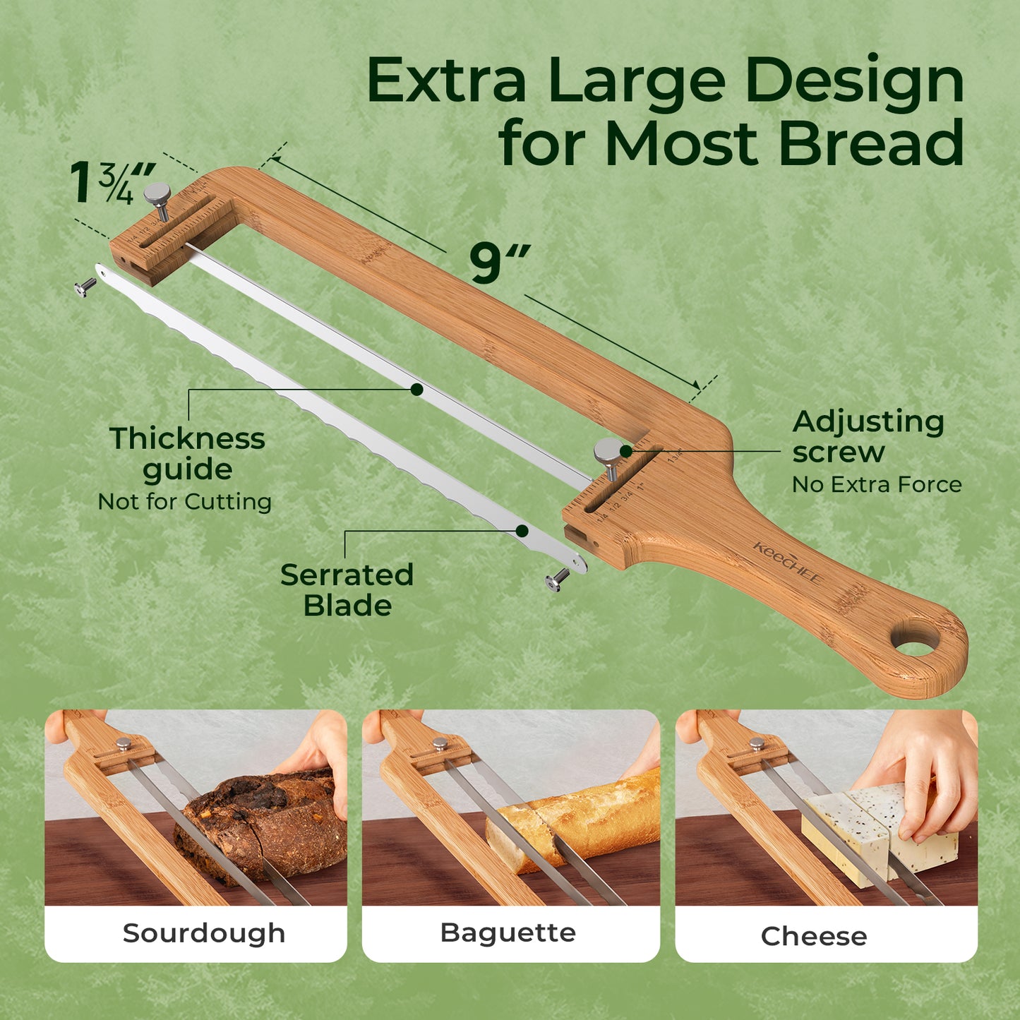 KeeCHEE® verstellbarer Brotschneider für hausgemachtes Brot