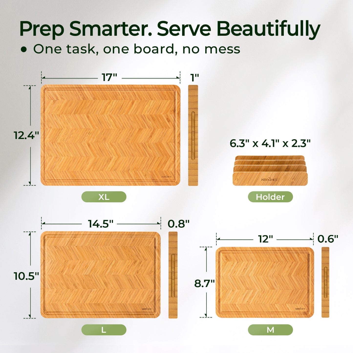 Atelier Collection Bamboo Cutting Board Gift Set of 3