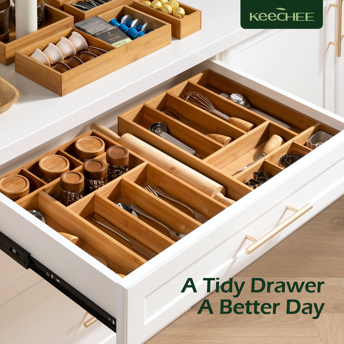KeeCHEE® 8 Slots Silverware Organizer