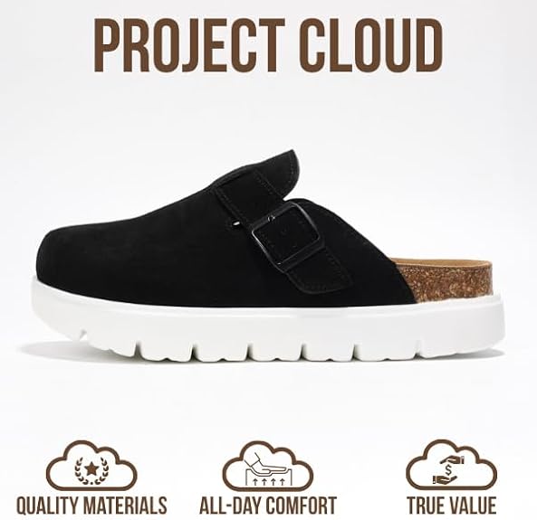 Genuine Leather Women Footwear - Memory Foam Arch Support Cork Footbed Casual Shoes & Mules
