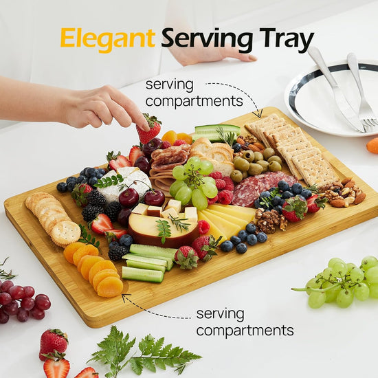 KeeCHEEยฎ Extra Large Natural Bamboo Cutting Board For Kitchen