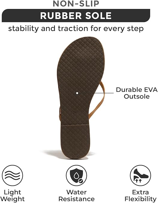 Foam Flats Summer Sandals for Women Vegan Leather Lightweight Beach Slides