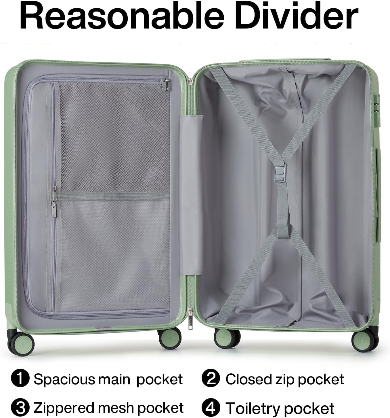 20 Inch Carry On Luggage 22x14x9 Rolling Suitcase Travel Luggage Bag