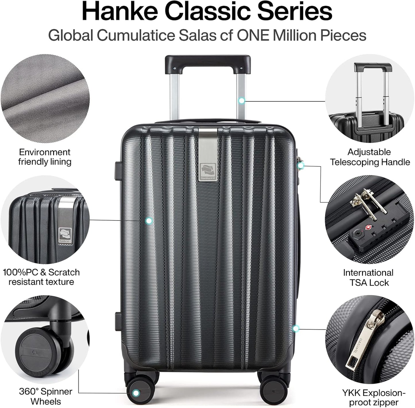 20 Inch Carry On Luggage 22x14x9 Airline Approved Lightweight Suitcases Luggage Bag