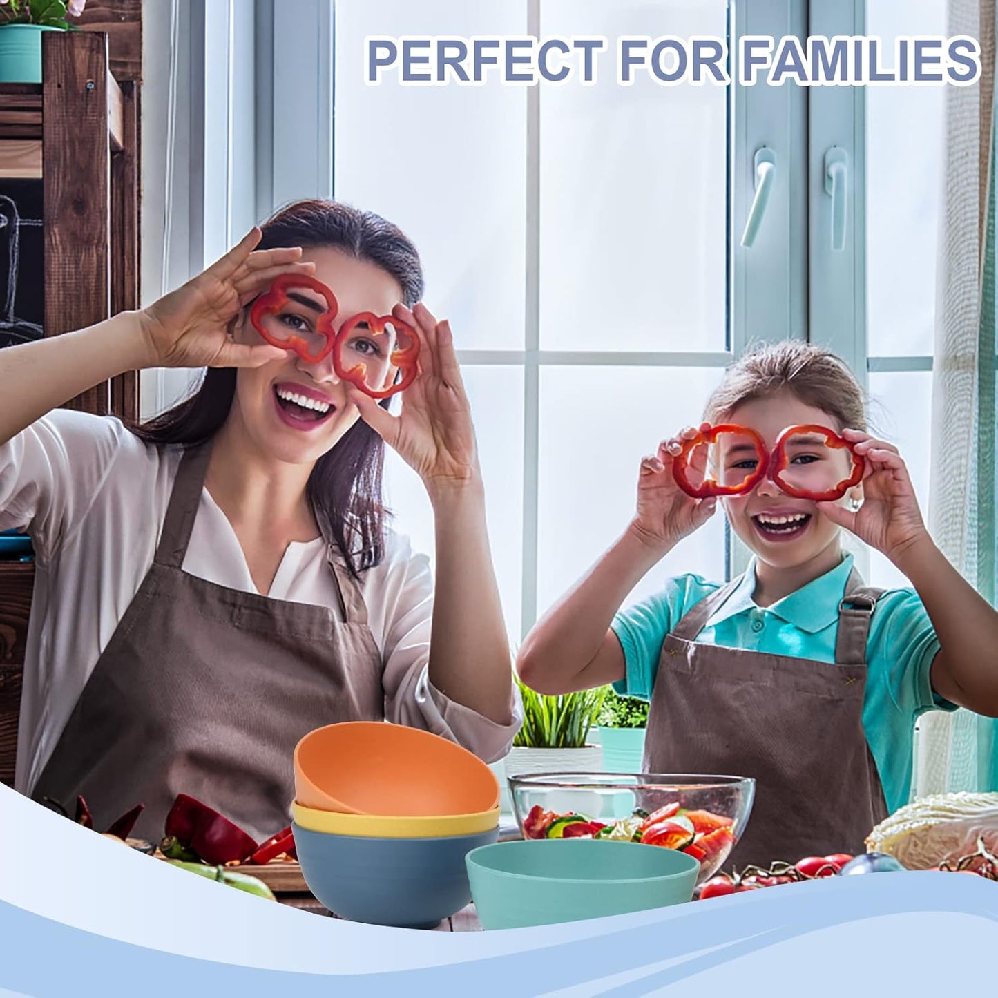 8 PCS Unbreakable Cereal Bowl 26 OZ,Microwave and Dishwasher Safe Bowls