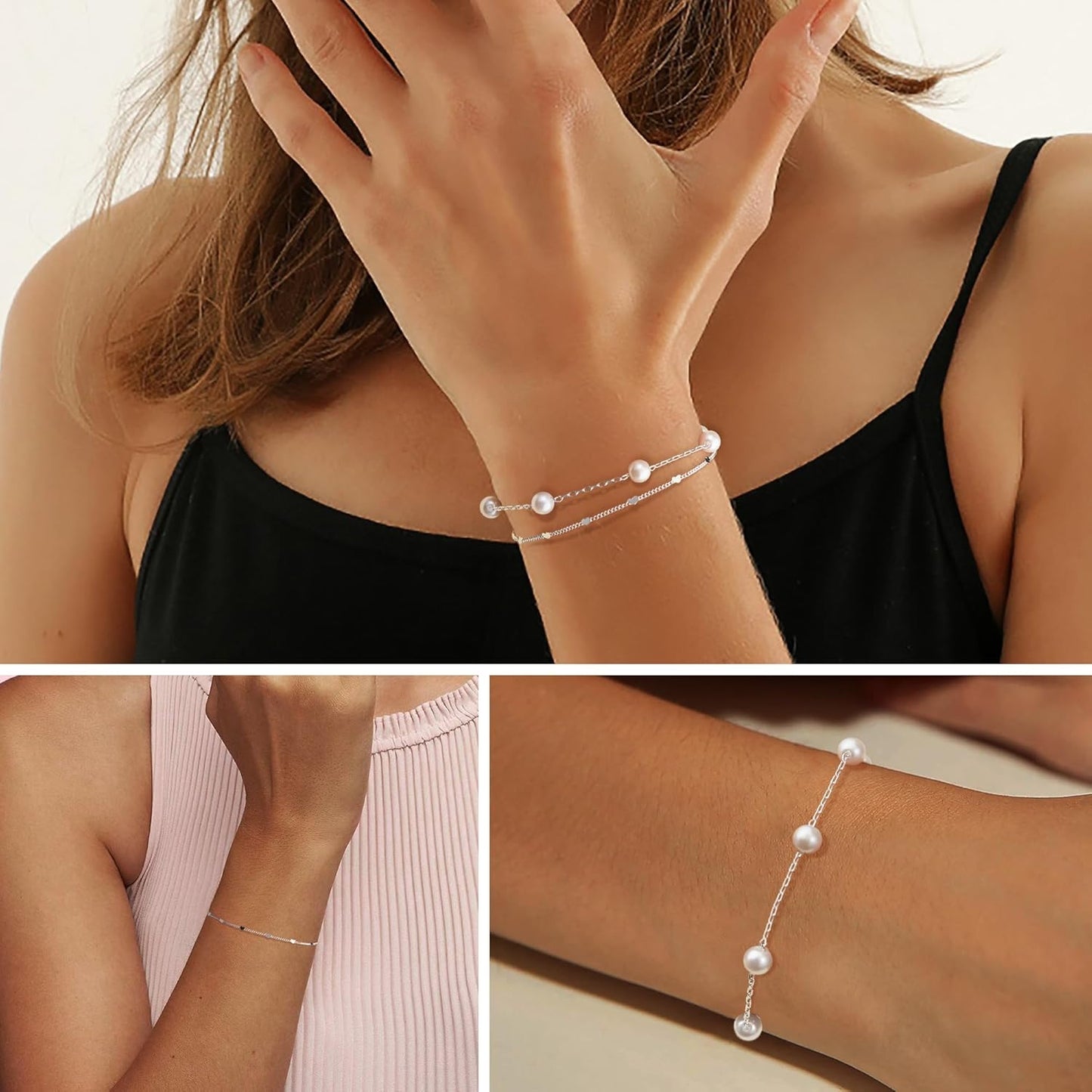 Gold Bracelets for Women,Dainty Bracelets Set Jewelry Gifts