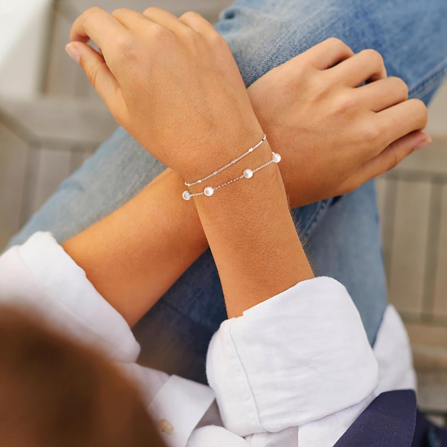 Gold Bracelets for Women,Dainty Bracelets Set Jewelry Gifts