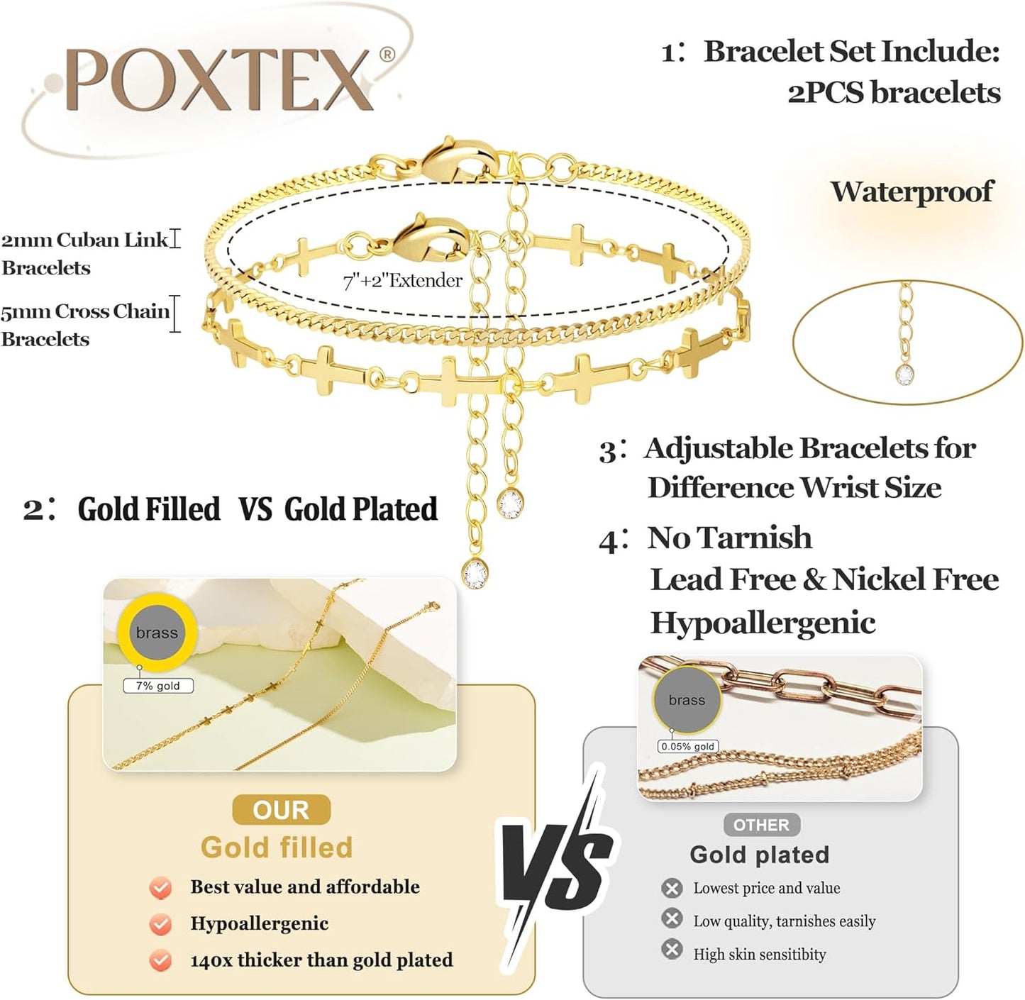 Gold Bracelets for Women,Dainty Bracelets, Gold Stack Silver Jewelry Gifts
