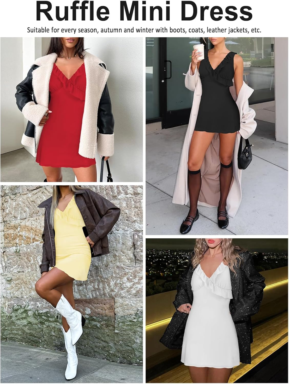 Women's Sexy V Neck Sleeveless Backless Ruffles Dress