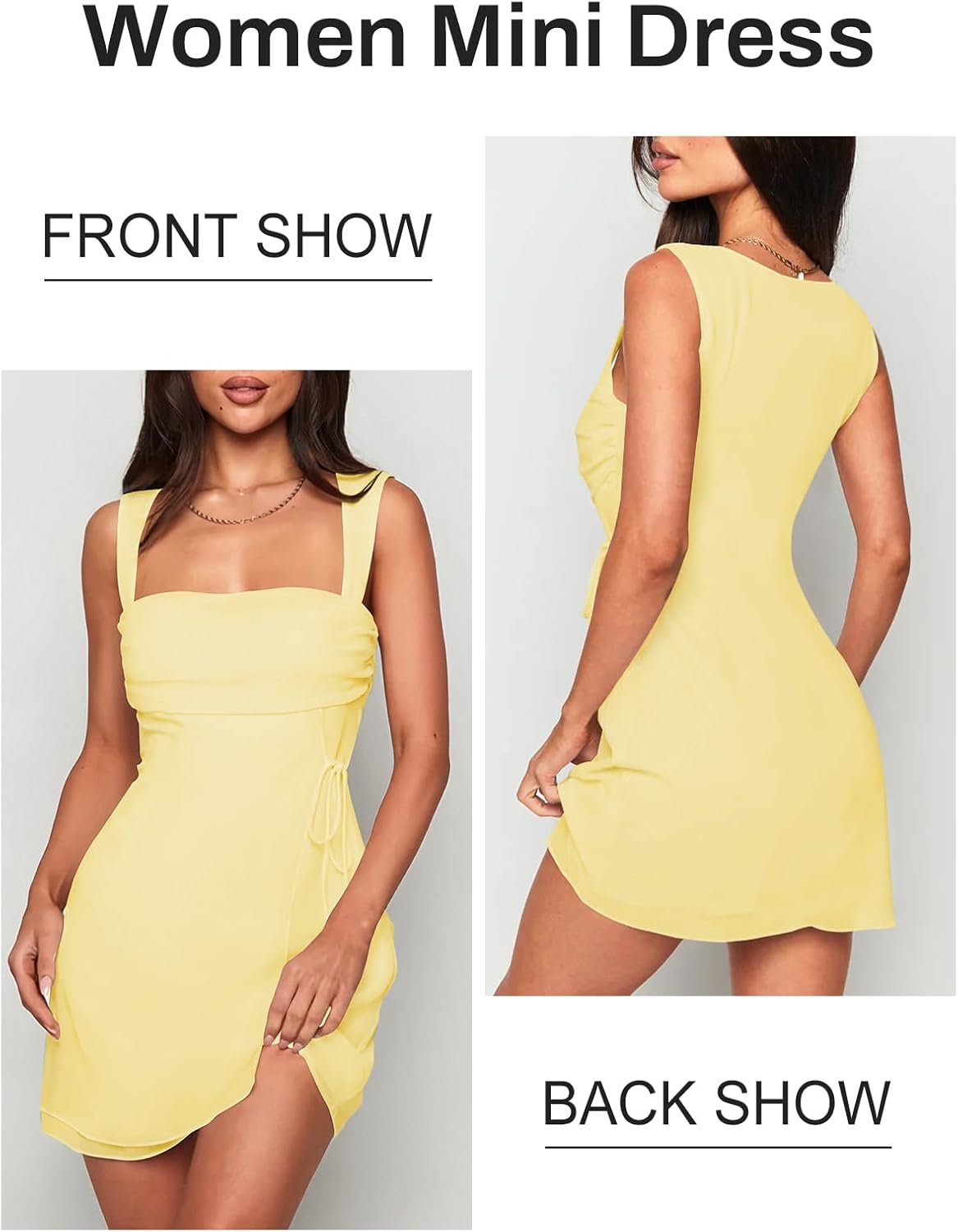 Women's Sexy Ruched Mesh Midi Short Dresses