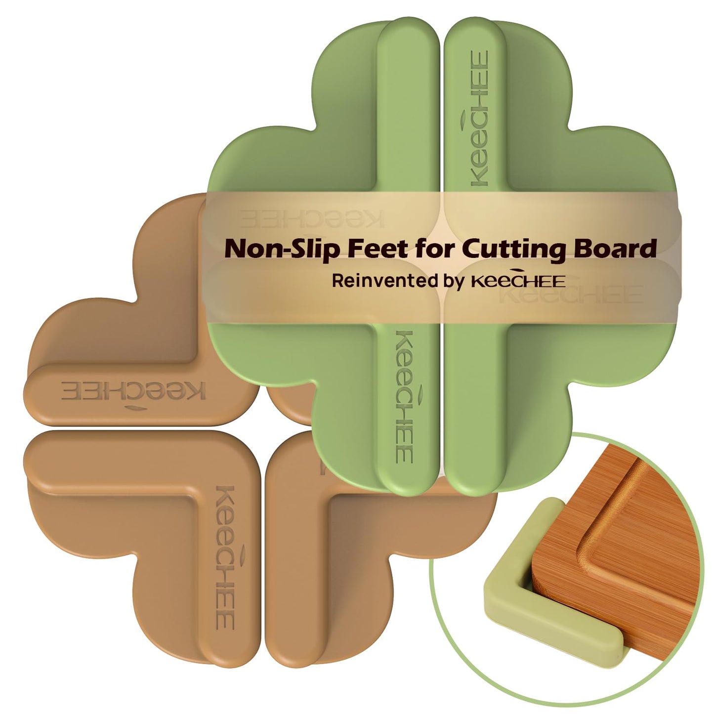 KeeCHEEยฎ Silicone Non-Slip Feet for Cutting board