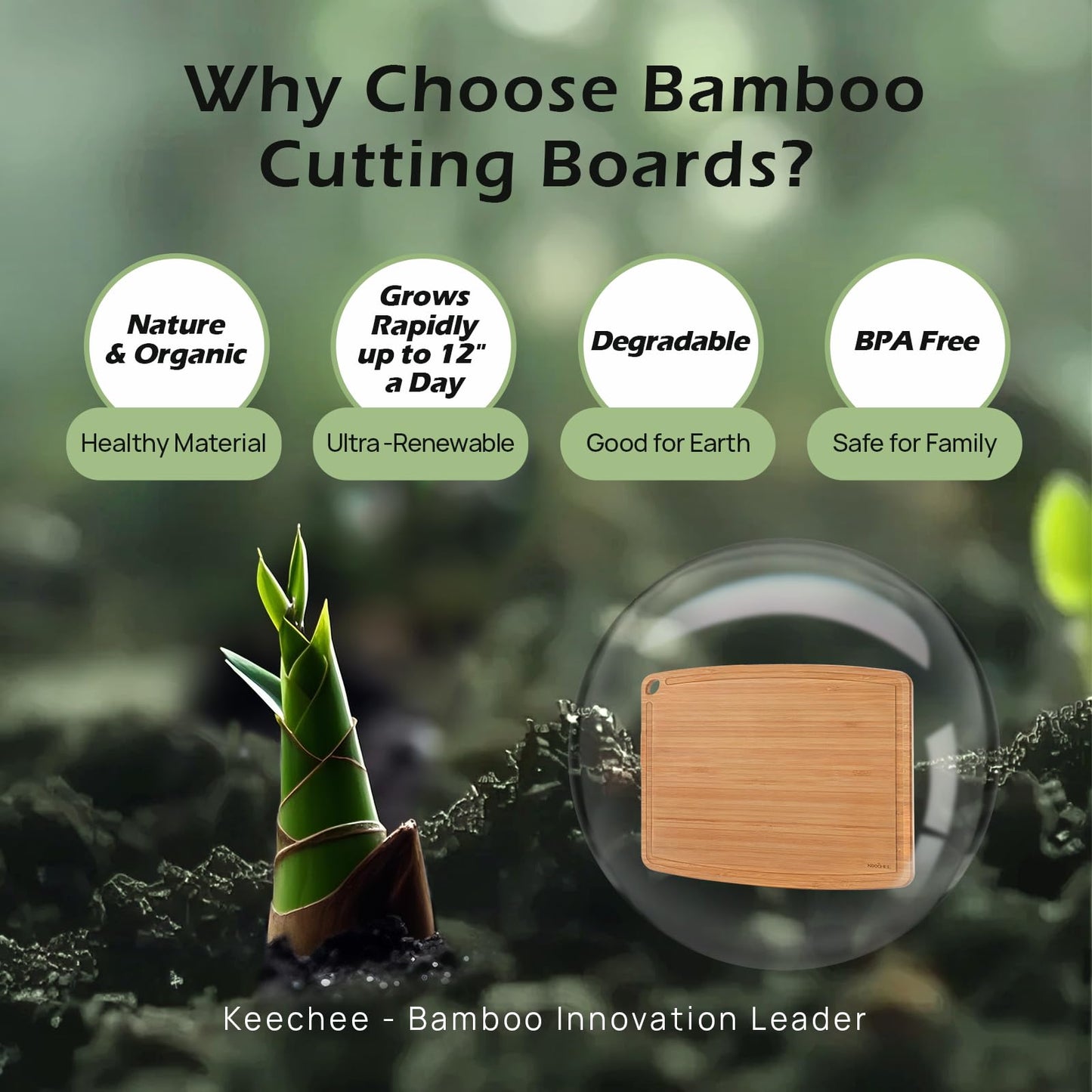 KeeCHEEยฎ Dishwasher Safe Bamboo Cutting Boards