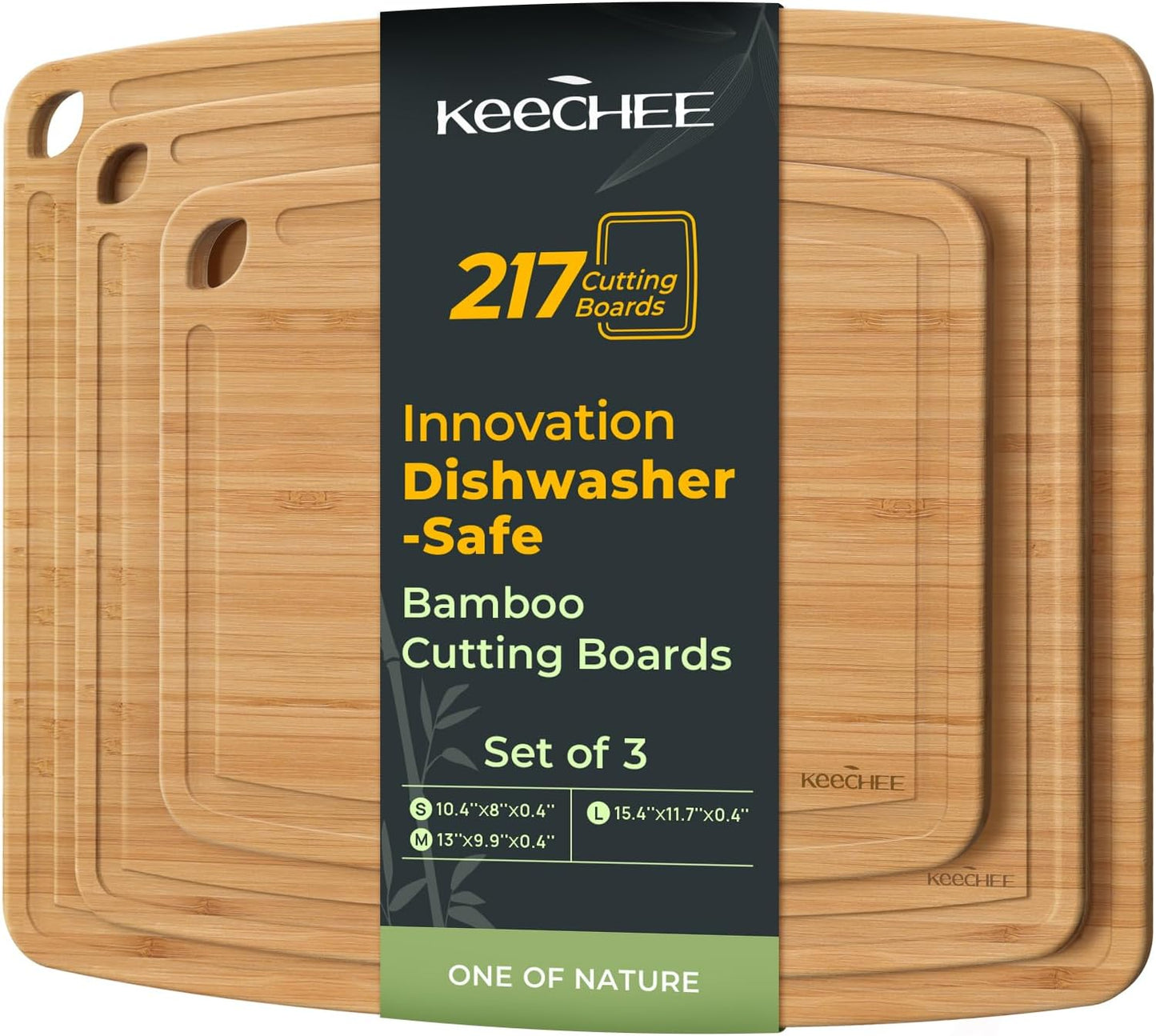 KeeCHEE® Dishwasher Safe Bamboo Cutting Boards