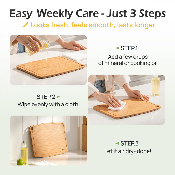 🧽 How to Care for Your KEECHEE Bamboo Cutting Board: Keep It Beautiful, Naturally