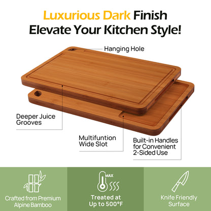KeeCHEE® 3-Pcs Bamboo Cutting Board