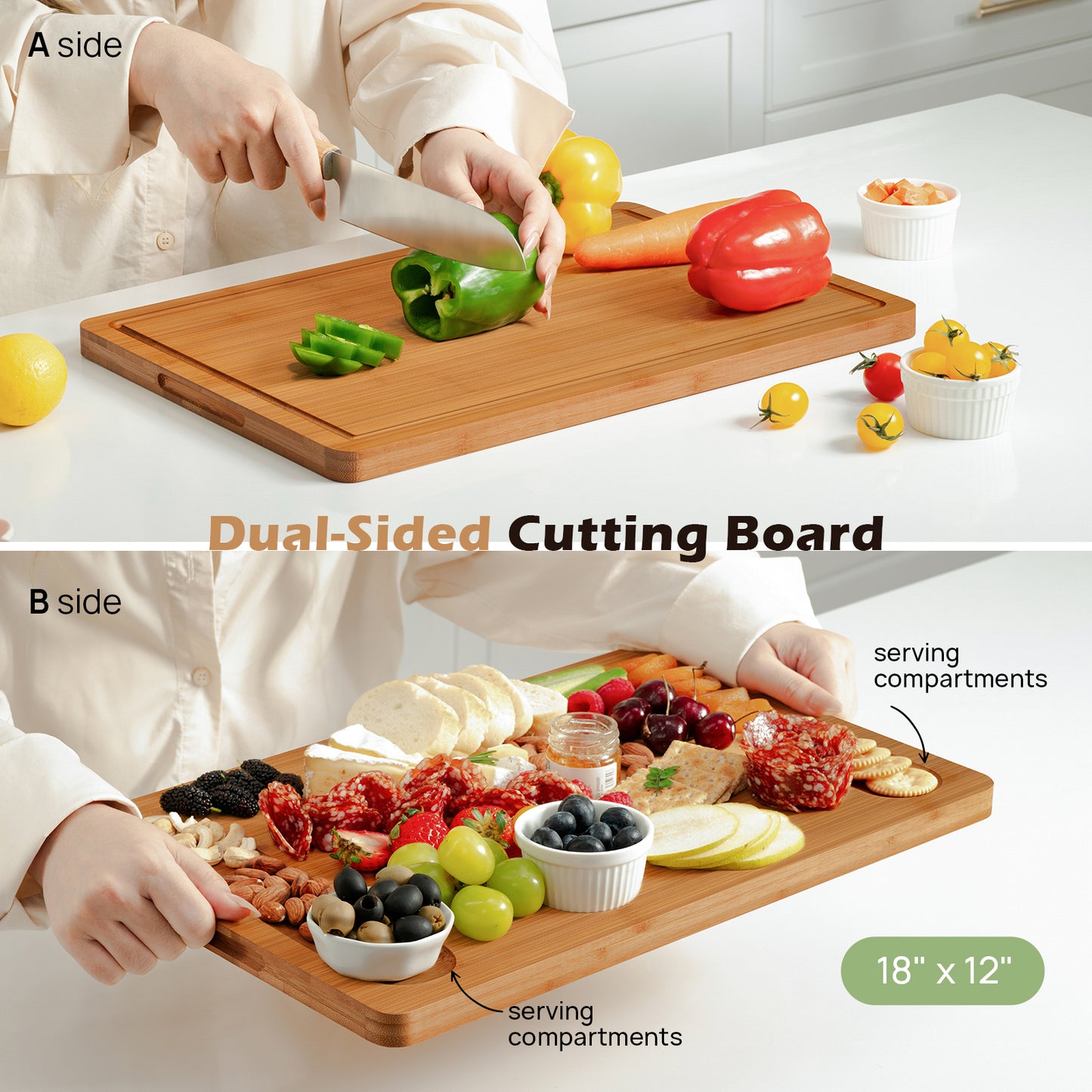 KeeCHEE® Extra Large Bamboo Cutting Board