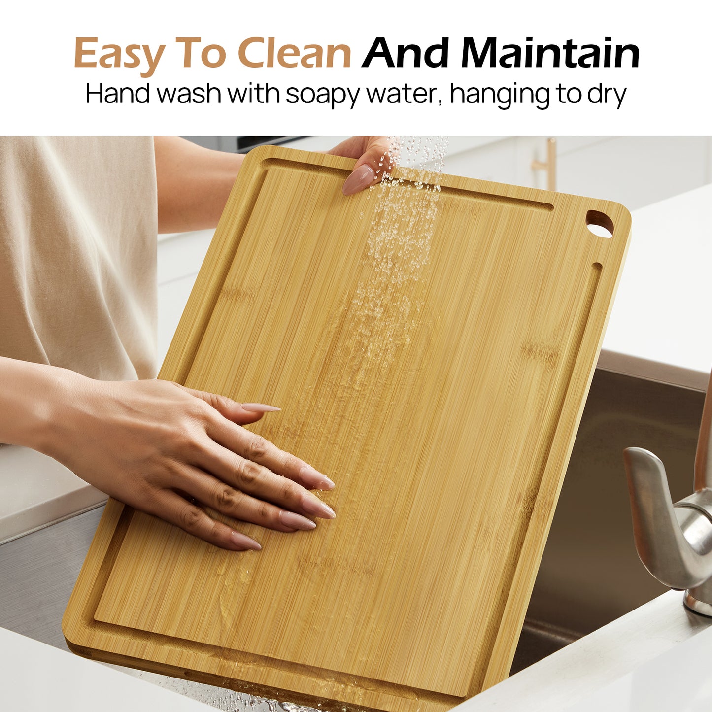 KeeCHEE® 3-Pcs Bamboo Cutting Board