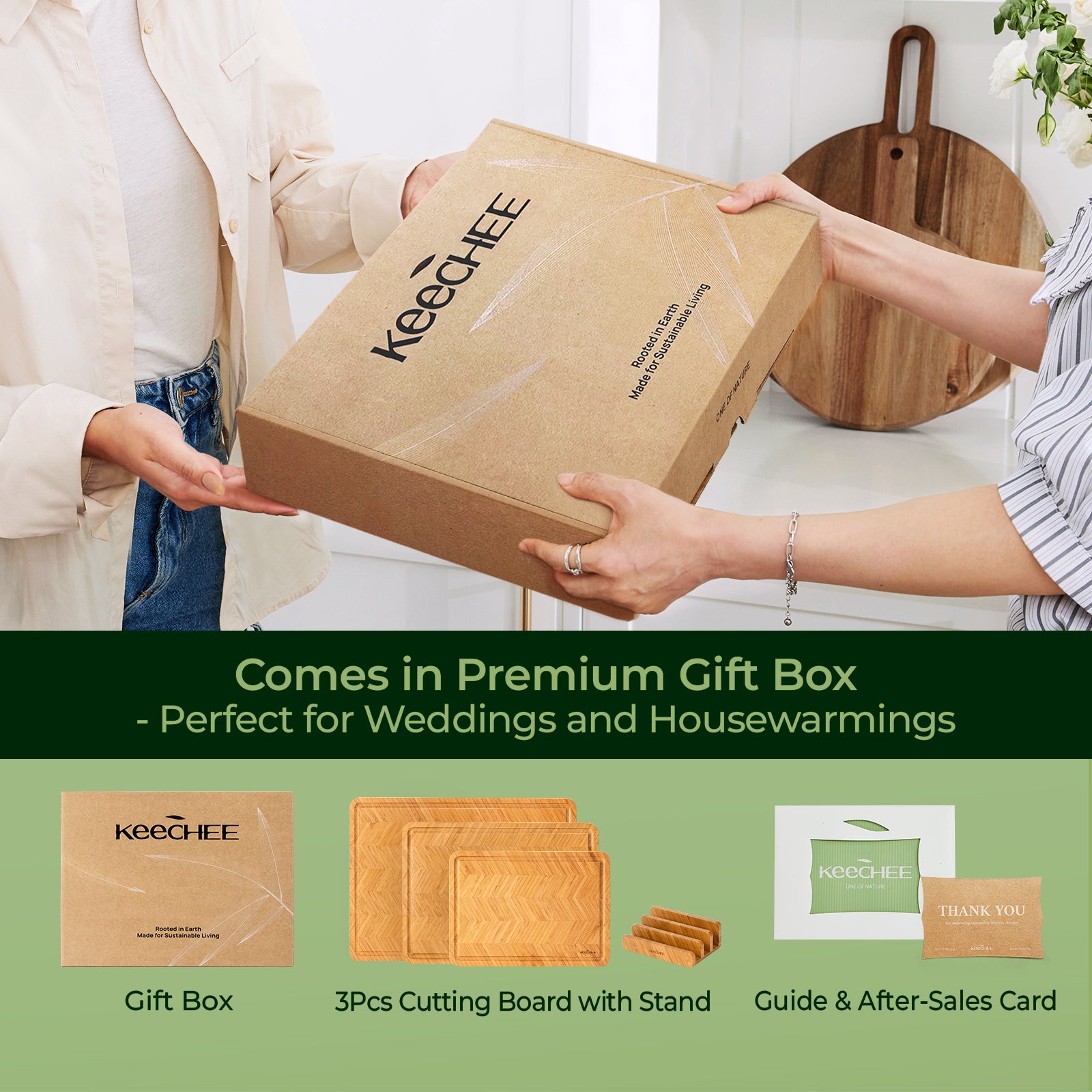 Atelier Collection Bamboo Cutting Board Gift Set of 3