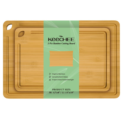 KeeCHEE® 4-teiliges Schneidebrett aus karbonisiertem Bambus