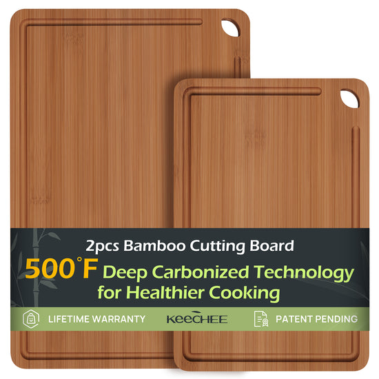 KeeCHEE® 4-Pcs Carbonized Bamboo Cutting Board