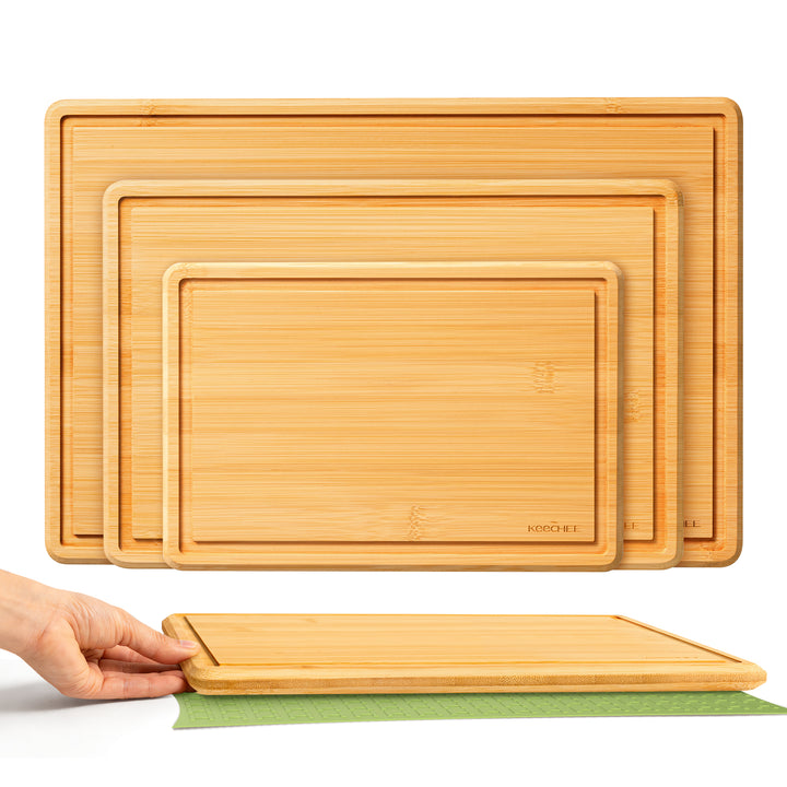 KeeCHEE® Bamboo Cutting Board with Non-slip Mat
