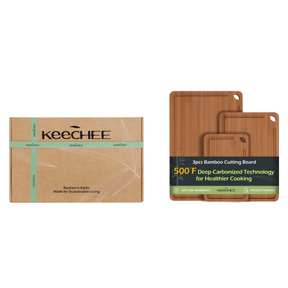 KeeCHEE® 3-Pcs Bamboo Cutting Board