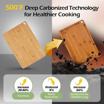 KeeCHEE® 4-Pcs Bamboo Cutting Board