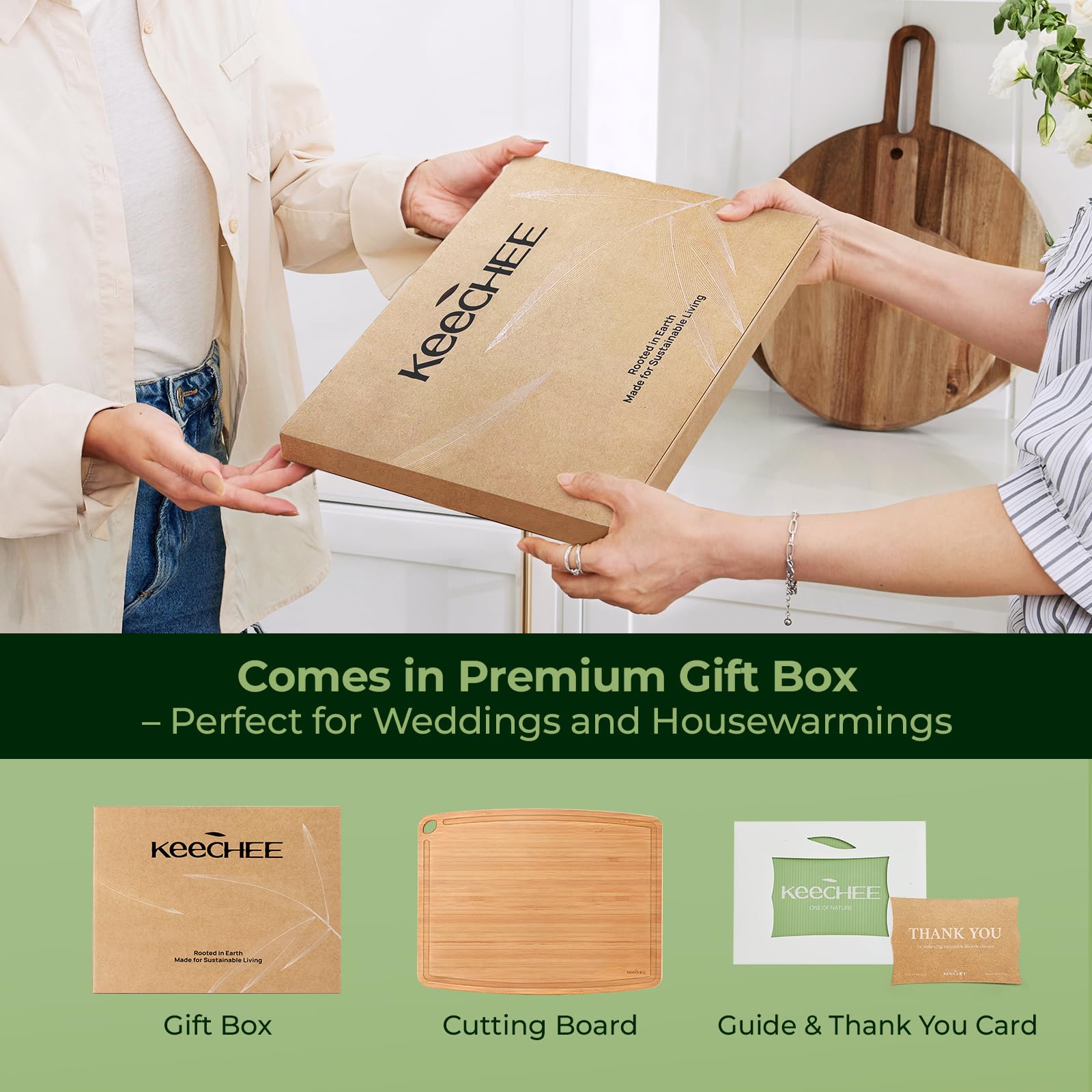 KeeCHEE® Dishwasher Safe Bamboo Cutting Boards