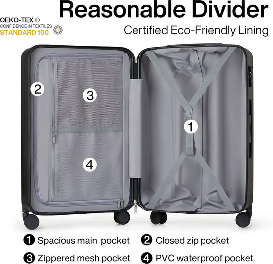 20 Inch Carry On Luggage 22x14x9 Airline Approved Lightweight Suitcases Luggage Bag