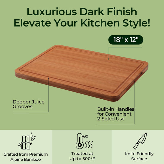 KeeCHEE® Extra Großes Natürliches Bambus-Schneidebrett für die Küche