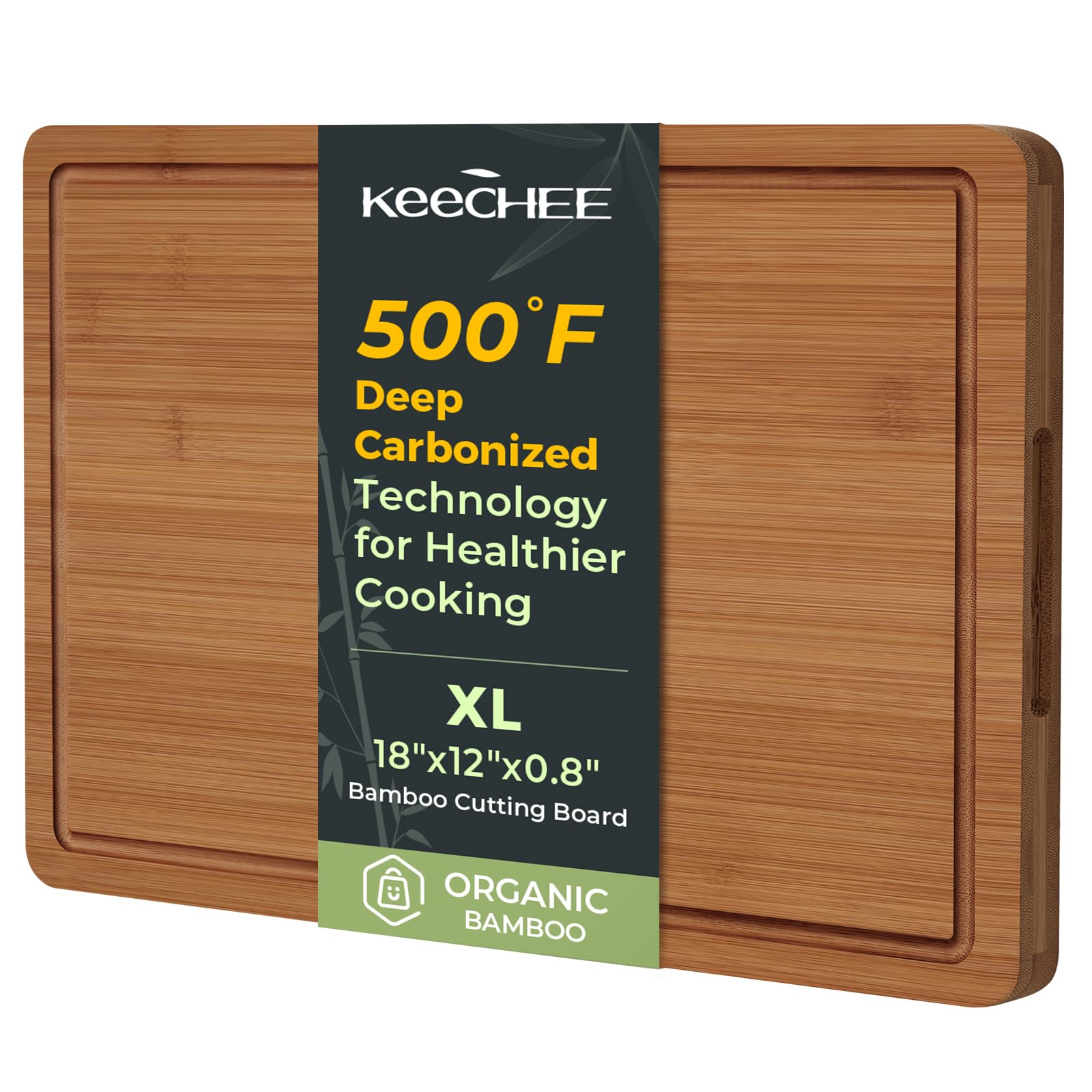 KeeCHEE® Extra Großes Natürliches Bambus-Schneidebrett für die Küche