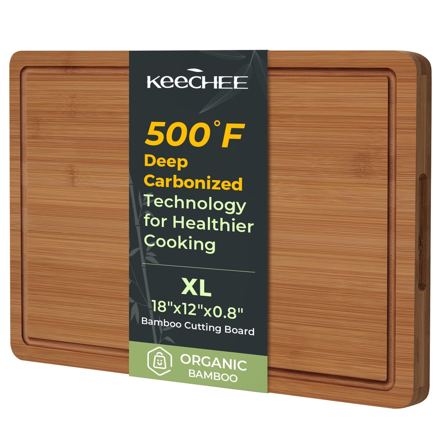 KeeCHEE® Extra Großes Natürliches Bambus-Schneidebrett für die Küche