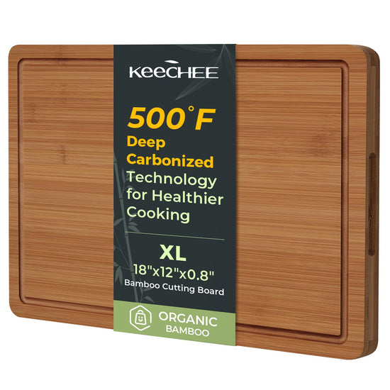 KeeCHEE® Extra Großes Natürliches Bambus-Schneidebrett für die Küche