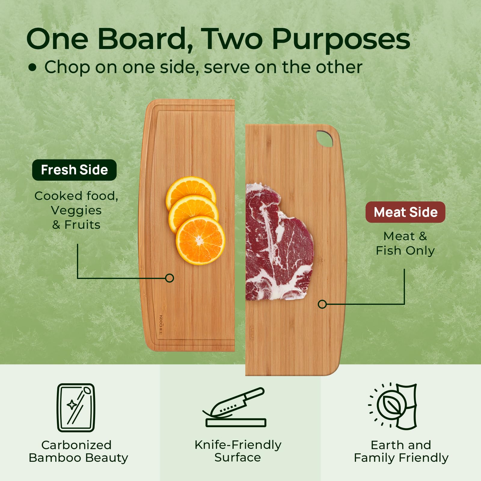 KeeCHEE® Dishwasher Safe Bamboo Cutting Boards