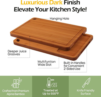 KeeCHEE® 4-Pcs Bamboo Cutting Board