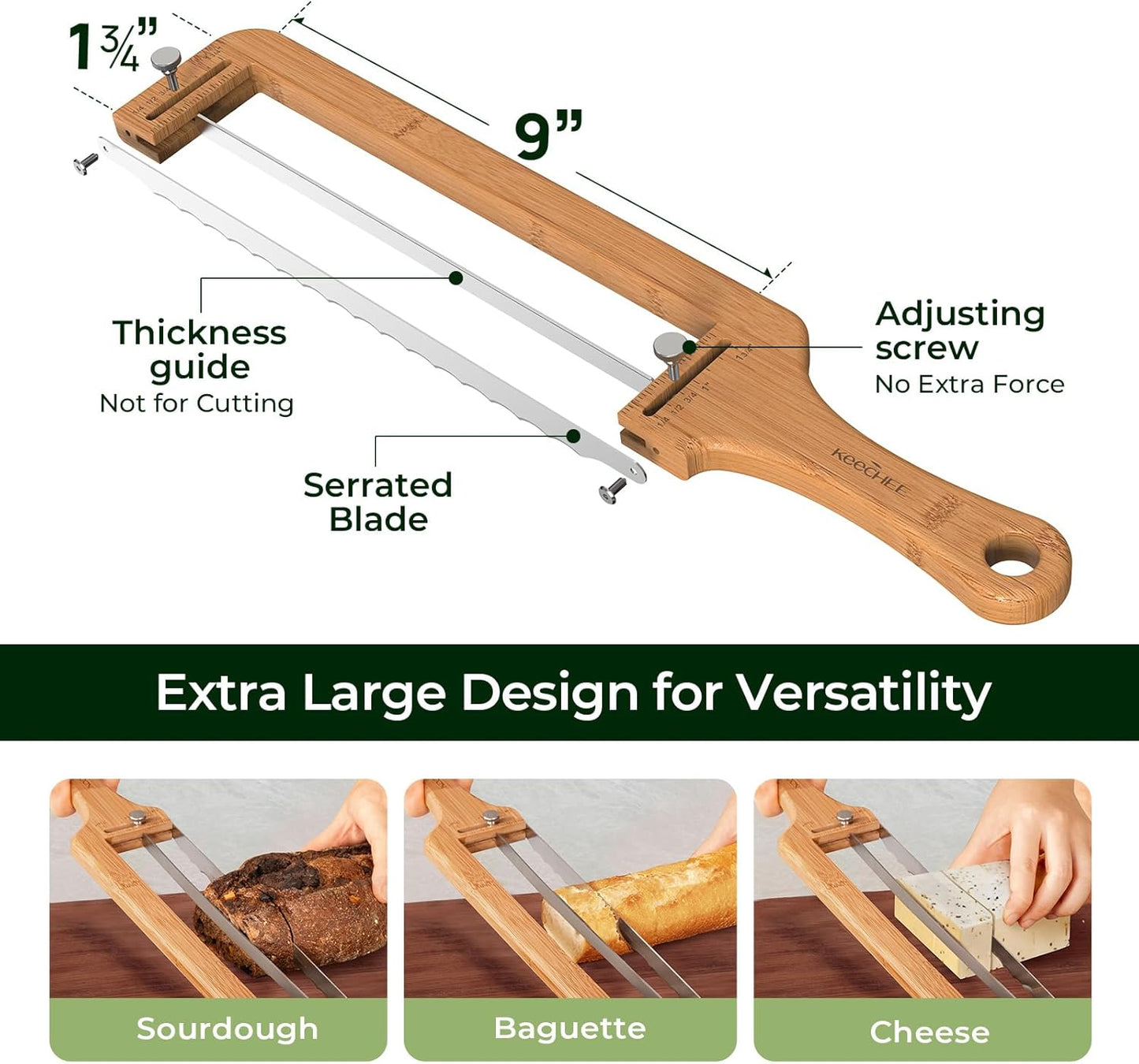 KeeCHEE® Adjustable Bread Slicer for Homemade Bread