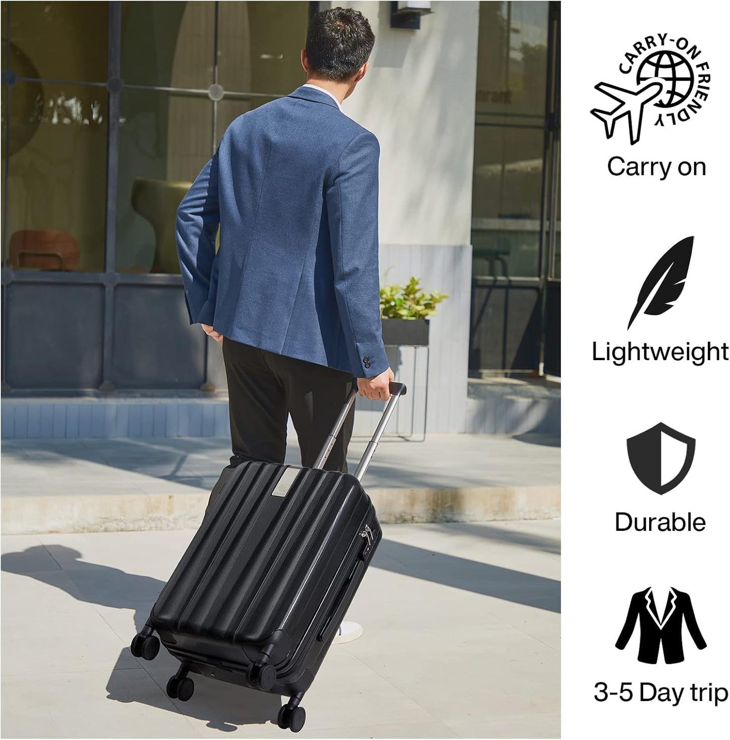20 Inch Carry On Luggage 22x14x9 Airline Approved Lightweight Suitcases Luggage Bag