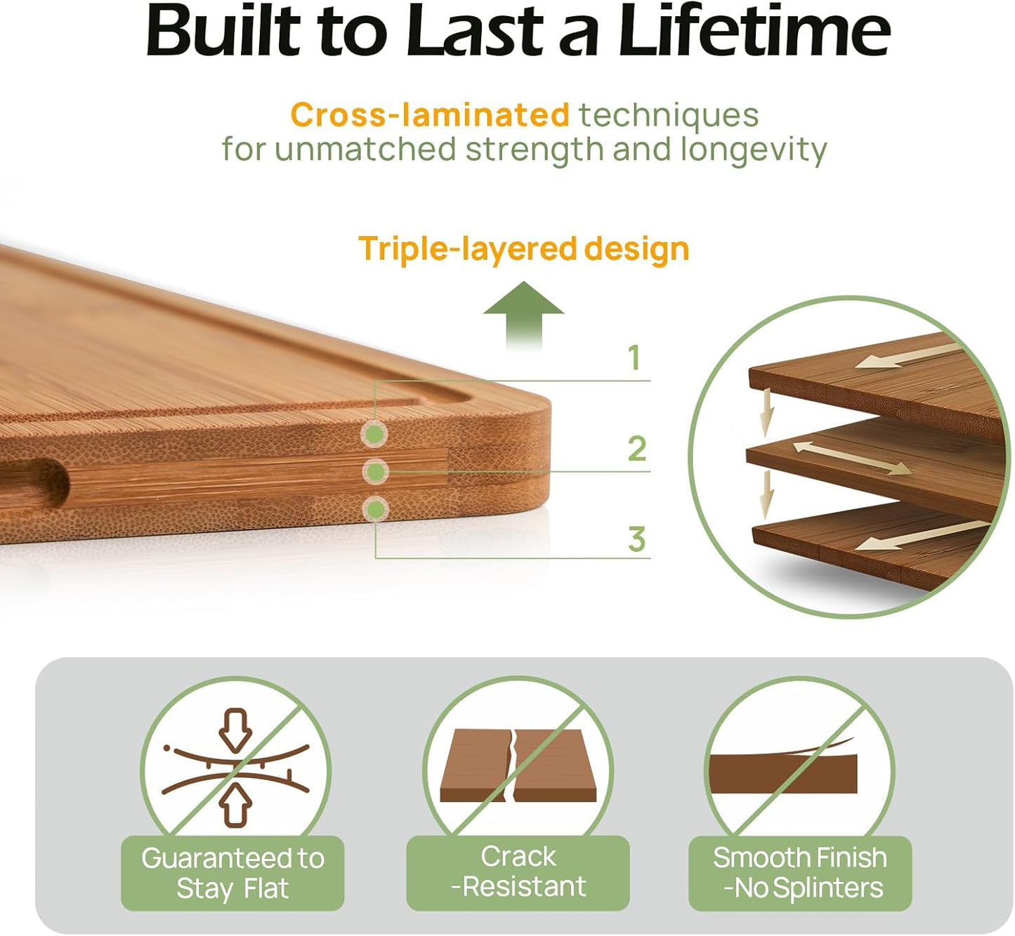 KeeCHEE® 4-Pcs Bamboo Cutting Board