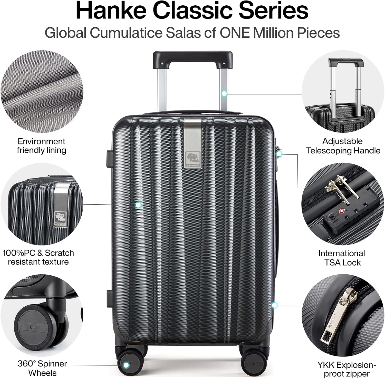 20 Inch Carry On Luggage 22x14x9 Airline Approved Lightweight Suitcases Luggage Bag